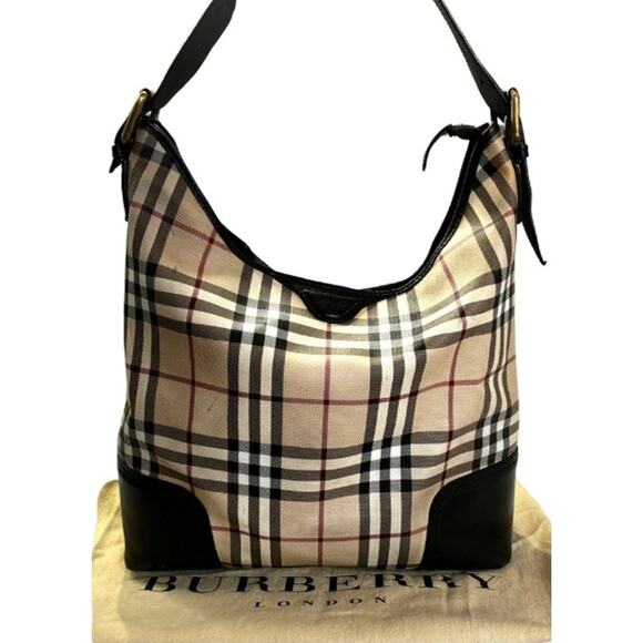 BURBERRY London Vintage Nova Check Coated Canvas Large Shoulder Bag - Picture 3 of 14